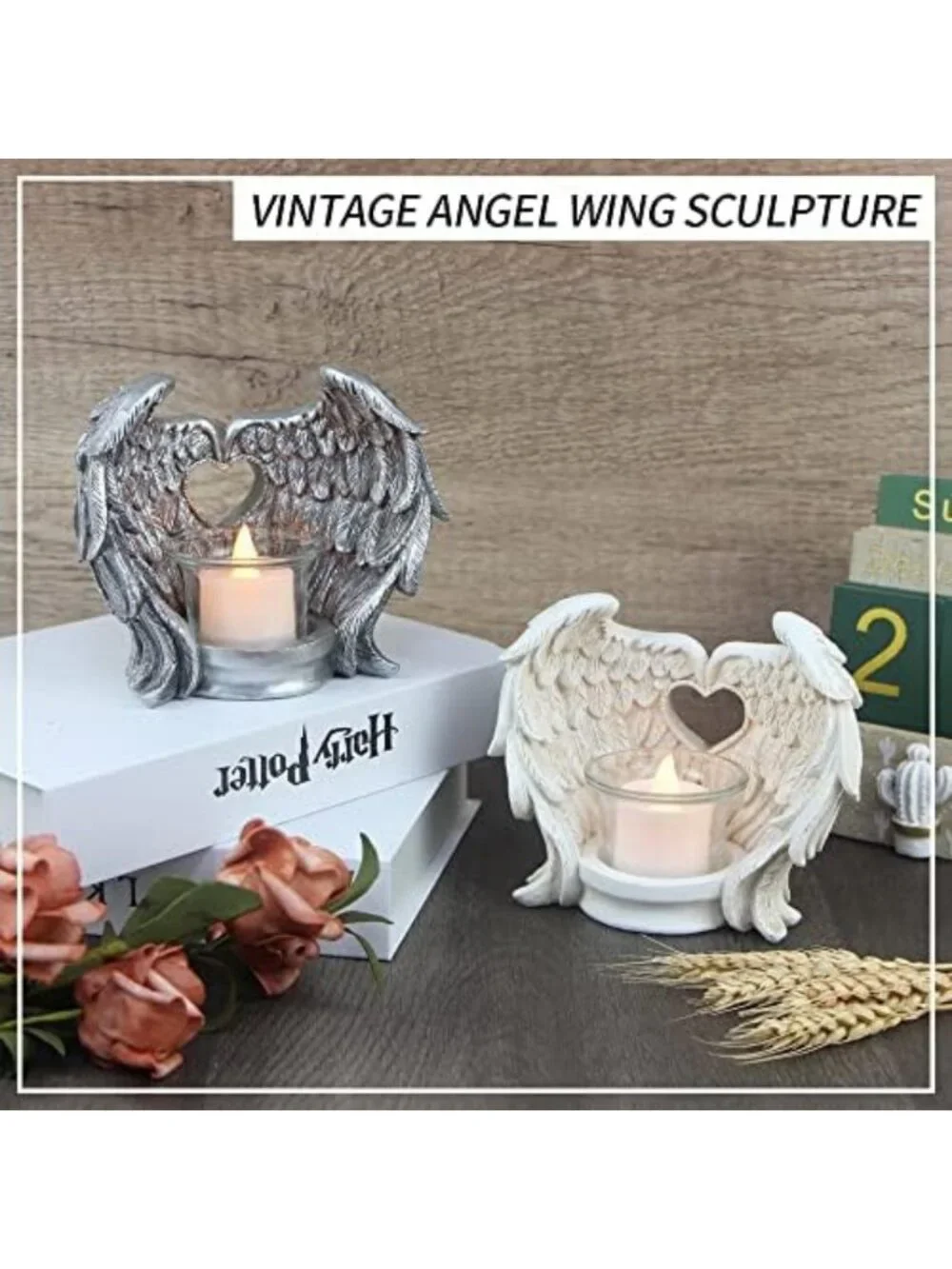 Angel Wings Tealight Candle Holders - Memorial Gifts & Home Decor with LED Tea